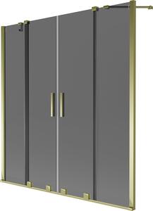Mexen Velar Duo kádparaván 2-szárnyú tolóajtós 140 x 150 cm, grafit, arany - 896-140-000-42-50