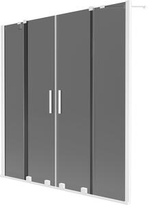 Mexen Velar Duo kétszárnyú toló kádparaván 150 x 150 cm, grafit, fehér - 896-150-000-42-20