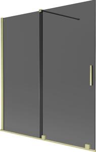 Mexen Velar kétszárnyú tolóajtós fürdőkád paraván 150 x 150 cm, grafit, arany matt - 896-150-000-41-55