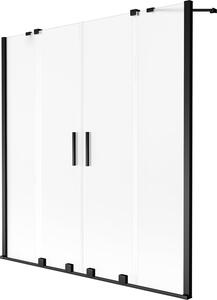 Mexen Velar Duo 2-szárnyú tolható kádparaván 140 x 150 cm, szatén, fekete - 896-140-000-32-70