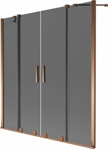 Mexen Velar Duo kétszárnyú kádparaván, 150 x 150 cm, grafit, rózsaarany - 896-150-000-42-60