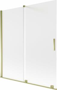 Mexen Velar 2 szárnyú, 150 x 150 cm-es, eltolható kádparaván, szatén, arany - 896-150-000-31-50