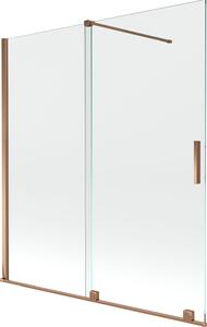 Mexen Velar 2-szárnyas, toló kádparaván 150 x 150 cm, átlátszó, rózsaarany - 896-150-000-01-60