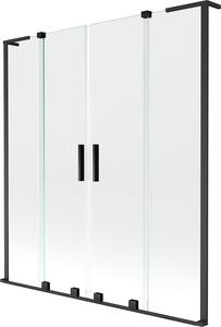 Mexen Velar L Duo kétpaneles kádparaván, tolóajtós, 140 x 150 cm, átlátszó, fekete - 896-140-003-02-70