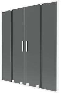 Mexen Velar L Duo kétszárnyú kádparaván, toló, 140 x 150 cm, grafit, fehér - 896-140-003-42-20
