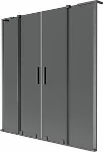 Mexen Velar L Duo kádparaván, 2-szárnyú, toló, 160 x 150 cm, grafit, gun gray kefélt - 896-160-003-42-66