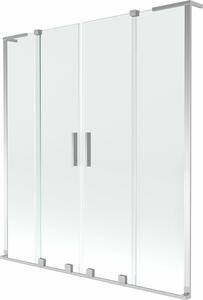 Mexen Velar L Duo kádparaván 2 szárnyú, toló, 140 x 150 cm, átlátszó, króm - 896-140-003-02-01