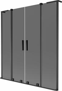 Mexen Velar L Duo kétajtós, tolózsanéros kádparaván 140 x 150 cm, grafit, fekete - 896-140-003-42-70