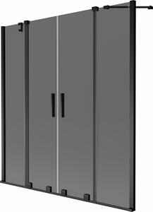 Mexen Velar Duo 2-szárnyú zuhanyfüggöny, 140 x 150 cm, grafit, fekete - 896-140-000-42-70