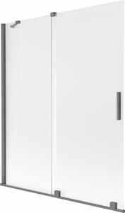 Mexen Velar 2-szárnyú toló kádparaván 140 x 150 cm, homályos, gun metal - 896-140-000-31-95