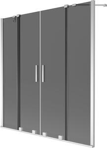 Mexen Velar Duo kétpaneles, toló kádparaván 140 x 150 cm, grafit, króm - 896-140-000-42-01