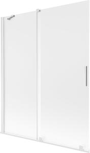 Mexen Velar 2-szárnyú tolható kádparaván 140 x 150 cm, szatén, fehér - 896-140-000-31-20