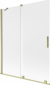 Mexen Velar 2-paneles toló zuhanyfal 140 x 150 cm, fagyott, arany kefélt - 896-140-000-31-55