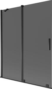 Mexen Velar kétpaneles tolózuhanyfal 140 x 150 cm, grafit, fekete - 896-140-000-41-70