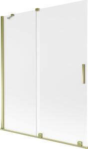 Mexen Velar fürdőszobai kétrészes tolható paraván 140 x 150 cm, matt, arany - 896-140-000-31-50