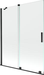 Mexen Velar 2-szárnyú tolható fürdőszobai paraván 140 x 150 cm, átlátszó, fekete - 896-140-000-01-70