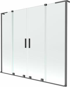 Mexen Velar L Duo 2-szárnyú kádparaván, 180 x 150 cm, áttetsző, gun metal - 896-180-003-02-95