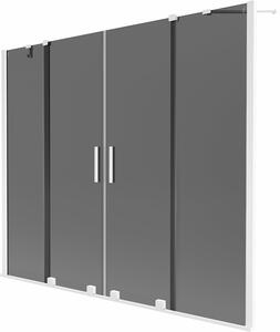 Mexen Velar Duo kádparaván 2-szárnyú tolóajtós 200 x 150 cm, grafit, fehér - 896-200-000-42-20