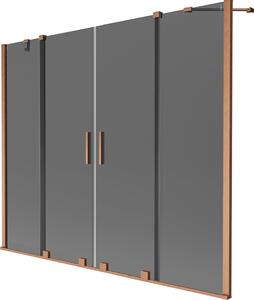 Mexen Velar Duo kádparaván 2-szárnyú toló 180 x 150 cm, grafit, kefe hatású réz - 896-180-000-42-65