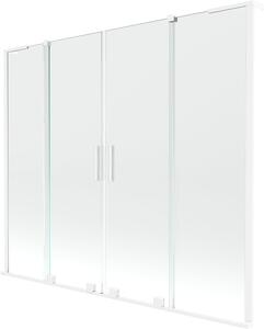 Mexen Velar L Duo kádparaván, 2-szárnyú tolható, 180 x 150 cm, átlátszó, fehér - 896-180-003-02-20