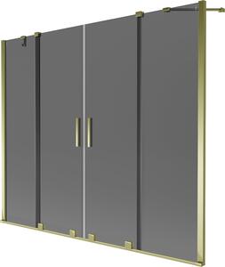 Mexen Velar Duo kétszárnyú tolható fürdőkádparaván 180 x 150 cm, grafit, arany - 896-180-000-42-50