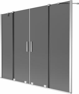 Mexen Velar Duo 2-szárnyú toló fürdőkádparaván 170 x 150 cm, grafit, króm - 896-170-000-42-01