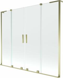 Mexen Velar L Duo kétszárnyas kádparaván, 180 x 150 cm, átlátszó, arany - 896-180-003-02-50