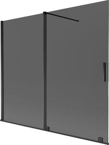 Mexen Velar 2-szárnyú toló kádparaván 180 x 150 cm, grafit, fekete - 896-180-000-41-70
