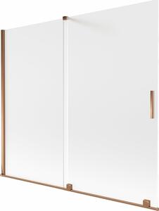 Mexen Velar kádparaván 2-szárnyú toló 180 x 150 cm, zúzmarás, rózsaarany - 896-180-000-31-60