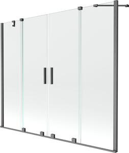 Mexen Velar Kétszárnyú, tolóajtós zuhanykabin 170 x 150 cm, áttetsző, gun gray kefe - 896-170-000-02-66