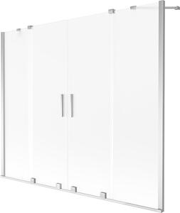 Mexen Velar Duo kétszárnyú, toló kádparaván 170 x 150 cm, opál, króm - 896-170-000-32-01
