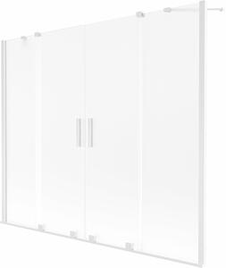 Mexen Velar Duo kétszárnyú toló kádparaván 180 x 150 cm, matt, fehér - 896-180-000-32-20