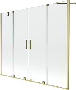 Mexen Velar Duo kádparaván, 2-szárnyú tolóajtós, 170 x 150 cm, átlátszó, arany szálcsiszolt - 896-170-000-02-55