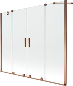 Mexen Velar Kétszárnyú tolófürdőszoba-paraván 170 x 150 cm, átlátszó, rózsaszín arany - 896-170-000-02-60