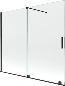Mexen Velar 2 szárnyas csúsztatható kádparaván 180 x 150 cm, átlátszó, fekete - 896-180-000-01-70