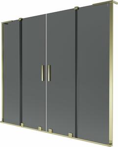 Mexen Velar L Duo kádparaván 2-szárnyú toló 170 x 150 cm, grafit, arany - 896-170-003-42-50