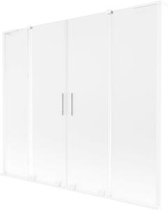Mexen Velar L Duo kádra szerelhető, 2 szárnyú tolóajtós paraván 200 x 150 cm, fagyos üveg, fehér - 896-200-003-32-20