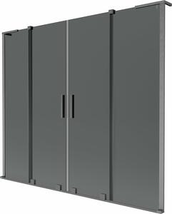 Mexen Velar L Duo kétrészes kádparaván 2-szárnyú toló 170 x 150 cm, grafit, kefélt gun gray - 896-170-003-42-66