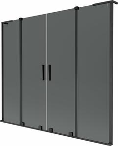 Mexen Velar L Duo kádparaván 2-szárnyú toló 170 x 150 cm, grafit, fekete - 896-170-003-42-70