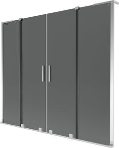 Mexen Velar L Duo kádparaván, 2-szárnyas toló, 170 x 150 cm, grafit, króm - 896-170-003-42-01