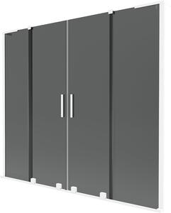 Mexen Velar L Duo kádparaván 2-szárnyas toló 170 x 150 cm, grafit, fehér - 896-170-003-42-20