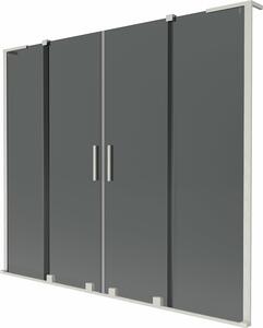 Mexen Velar L Duo fürdőkádparaván 2-szárnyú toló 170 x 150 cm, grafit, kefélt nikkel - 896-170-003-42-97
