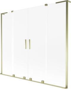 Mexen Velar L Duo kétszárnyú toló kádparaván 170 x 150 cm, derített, arany - 896-170-003-32-50
