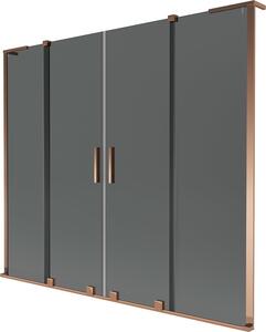 Mexen Velar L Duo kádparaván 2-szárnyas toló 200 x 150 cm, grafit, rózsaarany - 896-200-003-42-60