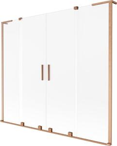 Mexen Velar L Duo 2-szárnyú kádparaván toló, 170 x 150 cm, fagy, csiszolt réz - 896-170-003-32-65