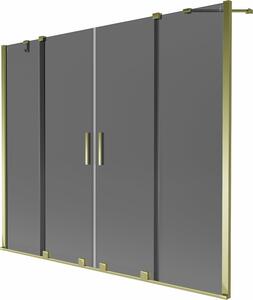 Mexen Velar Duo 2-szárnyas, toló, kádparaván 170 x 150 cm, grafit, arany - 896-170-000-42-50