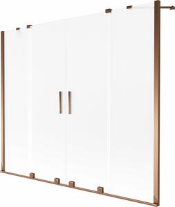 Mexen Velar Duo kétszárnyú kádparaván, toló, 170 x 150 cm, homályos, rózsaarany - 896-170-000-32-60