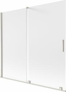 Mexen Velar kétszárnyú toló kádparaván 170 x 150 cm, matt, polírozott nikkel - 896-170-000-31-97