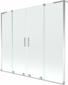 Mexen Velar L Duo kétszárnyú, 170 x 150 cm tolóajtós kádparaván, átlátszó, króm - 896-170-003-02-01