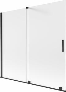 Mexen Velar kétszárnyú toló kádparaván 170 x 150 cm, jégvirágos, fekete - 896-170-000-31-70